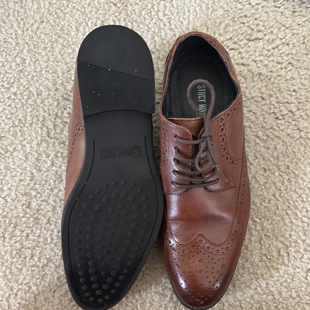 Stacy Adams Shoes Mens 9.5W Cognac Garrison Wingtip Oxfords 24916-221 Brown - Picture 2 of 13